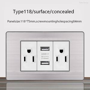 Prise murale standard américaine, série de panneaux en acier inoxydable, prise USB pour ordinateur, prise de charge de type C - Product Image 6