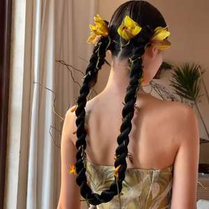 Peluca de Cola de Caballo Trenzada de Fibra Kanekalon, Sin Pegamento, Resistente a Altas Temperaturas, Estilo Chino Moderno, Extensión de Cabello Trenzado - Product Image 3