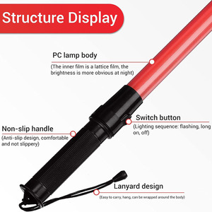 Ventes d'usine – Baguette lumineuse de sécurité LED rechargeable de 54 cm (21 pouces) pour le contrôle de la circulation avec 2 modes clignotants - Product Image 5