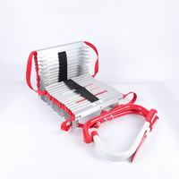 Échelle de sécurité pliable moderne et écologique pour évacuation d'urgence en cas d'incendie, certifiée CE/EN131, capacité de charge de 450 kg, longueur de 5 m, 15 marches, en aluminium
