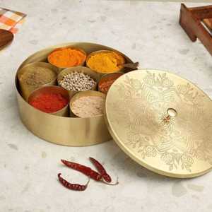 Boîte à épices en laiton, écologique, étanche et durable, pour assaisonnements, Inde - Product Image 2