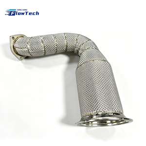 ท่อลง FlowTech คุณภาพสูง ผลิตจากสแตนเลส T304 พร้อมแผ่นกันความร้อน สำหรับรถ Porsche Cayenne 9Y0 E3 3.0T - Product Image 4