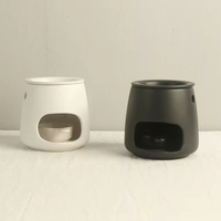 En gros, Brûleur à cire fondue en céramique mat crème avec couvercle, cuillère et bol amovible, chauffe-cire et brûleur d'huiles essentielles, pour la meilleure fragrance d'intérieur