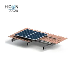 빠른 배달 장착 태양 전지 패널 평면 타일 지붕 시스템 구조 알루미늄 레일