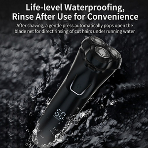 Afeitadora Rotatoria de 3 Cabezales <span class=keywords><strong>para</strong></span> Hombre, Cuchilla Flotante 4D de Doble Pista, Malla de Doble Anillo, Recortador Desplegable, Uso en Seco y Húmedo, Lavable, Carga USB - Product Image 3