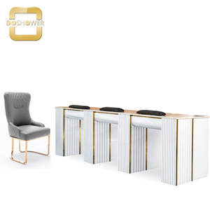 <span class=keywords><strong>Porte</strong></span>-revues avec un élégant plateau en marbre pour meubles de spa et fournisseur table à ongles triple de la station à ongles d'aération - Product Image 5