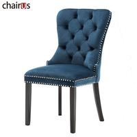 Chaise de salle à manger moderne à dossier haut capitonnée pour usage intérieur, restaurant, hôtel, banquet, maison, salon, chambre, bar - Chaise en tissu avec anneau décoratif