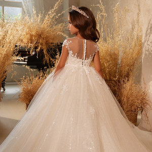 Flower <strong>Dresses</strong> for Girls High Quality Children Clothing Girls Mesh Princess <strong>Dress</strong> Ball Gown for <strong>Kids</strong> Short Sleeve Frock - Product Image 4