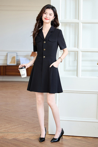 <span class=keywords><strong>Robe</strong></span> en pure laine pour printemps/été respirant lavable à <span class=keywords><strong>col</strong></span> roulé à manches courtes avec bretelles spaghetti longueur au genou Style doux - Product Image 6