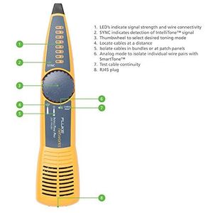 Kit Verificador de Cables de Cobre Fluke Networks MicroScanner2, Analizador de Ethernet con Pantalla LCD, Herramienta Profesional con Alimentación por Batería - Product Image 3