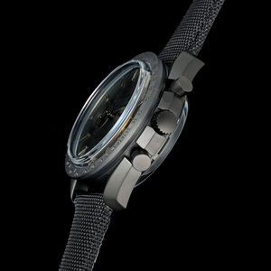 Bague en céramique noire à ouverture en forme d'anneau. Fonction de veilleuse super puissante. Surface en verre saphir miroir. Montre mécanique pour homme - Product Image 4