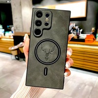 Nuevo Modelo de Funda de Cuero S25 Edge para Samsung Galaxy S25 Ultra, Cubierta para S24 FE S23 S22 S21 Note 20 Ultra 4 23 con Carga Magnética