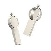 Clé USB publicitaire ronde en métal, souvenir d'entreprise, 64 Mo, 128 Mo, 4 Go, 8 Go, 16 Go, 32 Go, 64 Go, 128 Go, USB 2.0, USB 3.0, clés USB personnalisées