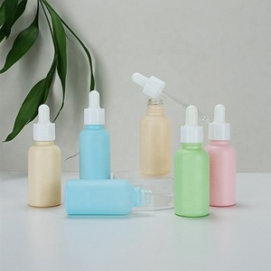 บรรจุภัณฑ์เครื่องสำอางสุดหรู ขนาด 20 มล. 30 มล. 50 มล. ขวดแก้วเซรั่มแบบกำหนดเอง สีเบจ ชมพู ฟ้า เขียว เหลือง พร้อมหลอดหยด - Product Image 2