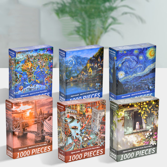 Factory Custom Oem Beautiful Artpprk Puzzle Intellectual Puzzles Jigsaw Puzzle Christmas Square 500 1000 Pieces Paper Unisex