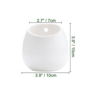 Support mural en porcelaine émaillée blanche de 4 pouces pour plantes suspendues, kits de propagation, vase minimaliste pour exposition de fleurs à la maison et au jardin - Product Image 3