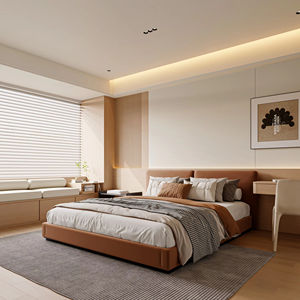 Set di Mobili Moderni per Camera da Letto Pacchetto Completo Design Minimalista con Letto <span class=keywords><strong>King</strong></span> Size Fluttuante e Testiera di Lusso per Attico Contemporaneo - Product Image 4