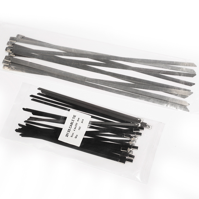 Stainless Steel Cable Ties Reusable Self-Sealing Fastening Multi-Purpose Metal Cable Organizer