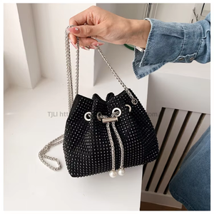 Sac à main seau pour femme, nouveau modèle, à prix abordable, avec chaîne et perles, pochette de soirée, sac de mariage, fournisseur Tanjing - Product Image 4