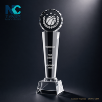 Trophée en cristal personnalisé avec gravure de logo sur mesure - Idéal pour les championnats sportifs et les cadeaux d'affaires
