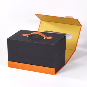 Boîte à livre pliable à fermeture magnétique, poignée <span class=keywords><strong>de</strong></span> transport en cuir détachable, boîte d'emballage cadeau personnalisée avec estampage à chaud - Product Image 5