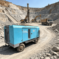 Compresseur d'air à vis diesel PESG760 200 kW sur roues, à alimentation en air stable, pour le forage géothermique et les travaux de carrière dans les mines