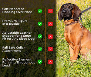قاد طوق الرأس مع الأنف المبطن 8 كلاب مضاد للسحب - Product Image 4