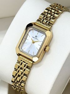 New waterproof gold steel band ladies' fashionable style <b>watch</b> - student quartz square wristwatch - Product Image 4