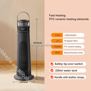 <strong>Electric</strong> Ceramic PTC <strong>Heater</strong> with Fireplace Tower <strong>Heaters</strong> Digital Space <strong>Heater</strong> Realistic 3D Flame <strong>Timer</strong> Remote Control - Product Image 3