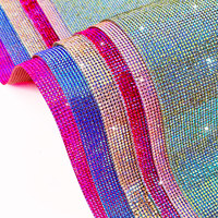 AB strass feuilles auto-adhésif cristal autocollant tissu maille pour bricolage tasse artisanat téléphone sacs vêtements chaussures-fabriqué verre Premium