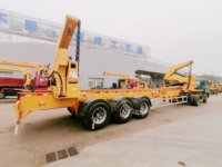 Semi-remorque porte-conteneurs à plateau en acier à 3 essieux, 37 tonnes, 20 pieds/40 pieds, avec élévateur latéral