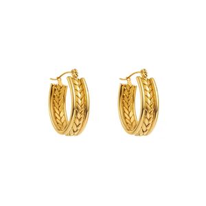 Vintage Gold Color Minimalist Round <b>Stud</b> <b>Earrings</b> Women's Fashion Fine Jewelry for Party Stainless Steel Causal Styling - Product Image 6