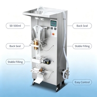 Water, sap, melk, dranken Vloeibare zakverpakkingsmachine SJ-ZF1000, 50-500 ml verticale achteraf verzegelende vul- en sluitapparatuur