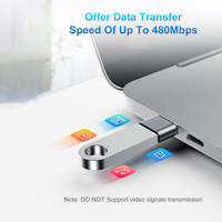 Coque en alliage d'aluminium OTG adaptateur USB vers type-c pour la charge et la transmission de données
