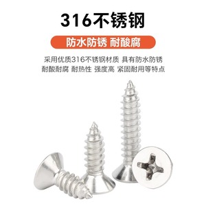 Tornillos Autorroscantes Baodefeng Phillips de Cabeza Avellanada de Acero Inoxidable 316 M2 M2.3 M2.6 M3 M4 M5 M6 para Madera - Product Image 3