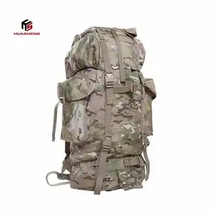 Factory Wholesale 60L Outdoor Water Resistant Camouflage Tactical Training Bag Hiking Camping Travel Backpack