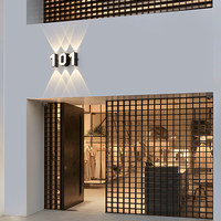 Applique murale extérieure en aluminium LED étanche, style chiffres et lettres, pour cafés, hôtels, extérieurs de bâtiments, enseignes de magasins et de rues