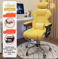 Chaise de bureau exécutive ergonomique et confortable en cuir pour le streaming de jeux, l'e-sport et le travail, avec dossier haut et réglage en hauteur