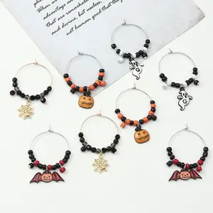 Kaimei 2022 earring Halloween series new creative bat ghost earrings funny fun rice beads pumpkin earrings hoops for women