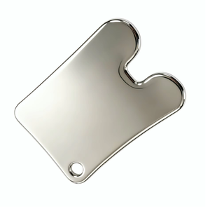 Masseur facial et nasal en métal Gua Sha personnalisé avec logo OEM, outil de beauté réutilisable - Product Image 1