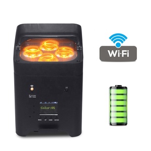 RiGeBa 4*18w RGBWAUV Wireless Battery Rechargeable LED <strong>Upward</strong> Par <strong>Light</strong> for Events Wedding Party Stage - Product Image 1