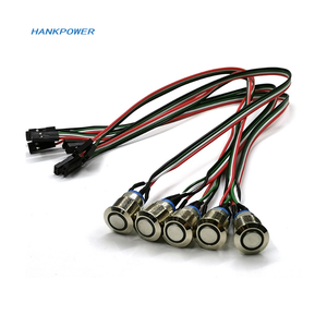 Botón de Metal con interruptor de luz, Cable de reinicio de caja de ordenador, OEM Factory M12 M16 M19 PC - Product Image 2