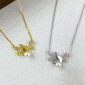 Collier pendentif papillon en perle d'eau douce de qualité supérieure RUNQI, argent sterling S925, style classique, cadeau de mariage ou de fiançailles - Product Image 3