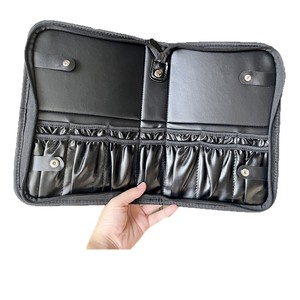 Trousse de rangement portable en PU imperméable pour maquilleurs, avec fermeture éclair, motif dessin animé, pliable verticalement, 29 compartiments de moyenne capacité pour pinceaux et outils - Product Image 6