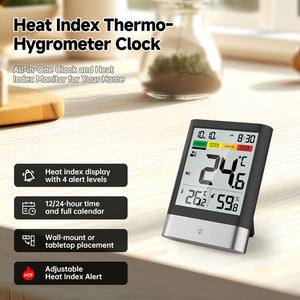 Indicateur d'indice thermique, station météo numérique d'intérieur, horloge, thermo-hygromètre, grand écran LCD, température, humidité, alarme - Product Image 3