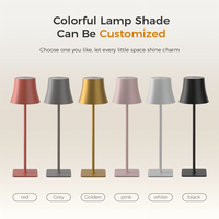 Lampes de table LED vintage portables, lampes de nuit pour restaurant, extérieur, hôtel, sans fil, rechargeables, lampes de bureau en métal sans fil