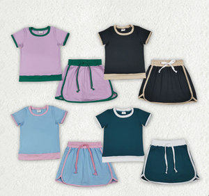 Baby Girls Short Sleeve Shirts Top Skirt Short Cotton <b>Clothes</b> Sets - Product Image 1