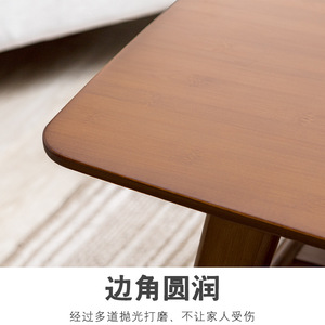 Table basse Huasenlang en bois massif, style moderne minimaliste nordique, table basse de salon avec étagère de rangement - Product Image 4