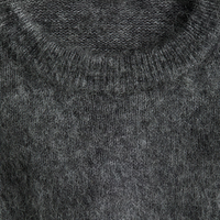 Pull en mélange de mohair de luxe à col rond pour femme, tricot brossé, coupe décontractée, fil de nylon et élasthanne