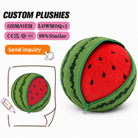 Boneka Manggis Plushie Custom OEM Desain Kulit Dapat Dilepas dengan Resleting, Lucu dan Lembut, Mainan Buah Isi Dakron untuk Hadiah Anak